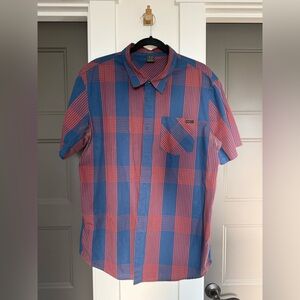 Oakley Men's Blue and Red Checkered Shirt